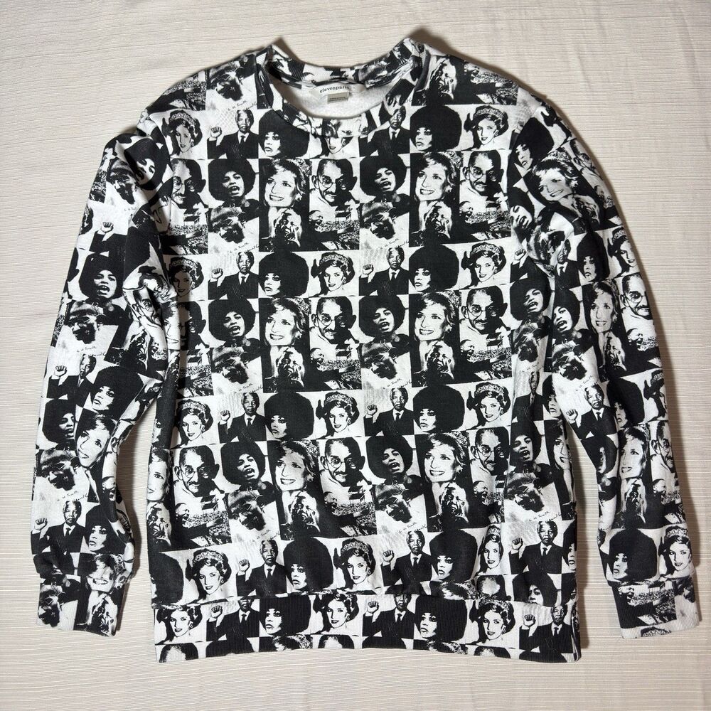 Eleven Paris Norman All-Over Print Sweatshirt | Large | Celebrity Faces Womens